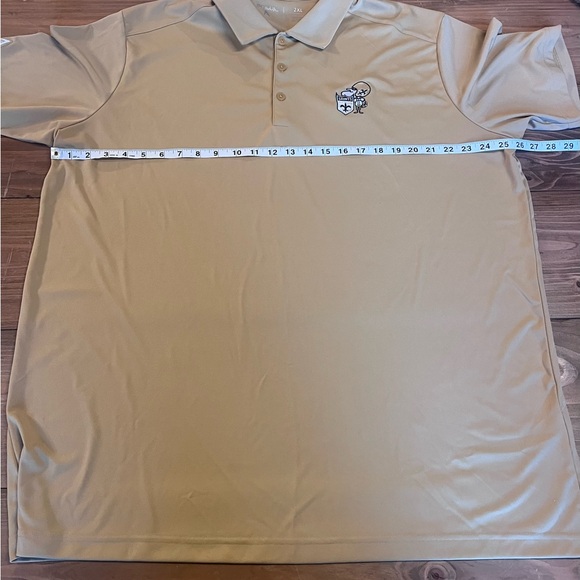 Antigua Golf Polo Tan Shirt New Orleans Saints NFL Football Logo Size 2XL EUC - Picture 3 of 4